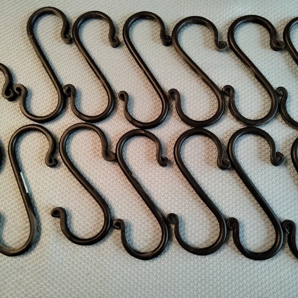 13 Wrought Iron "S" Hooks - 4.5 x 2 inches - Whole lot $12